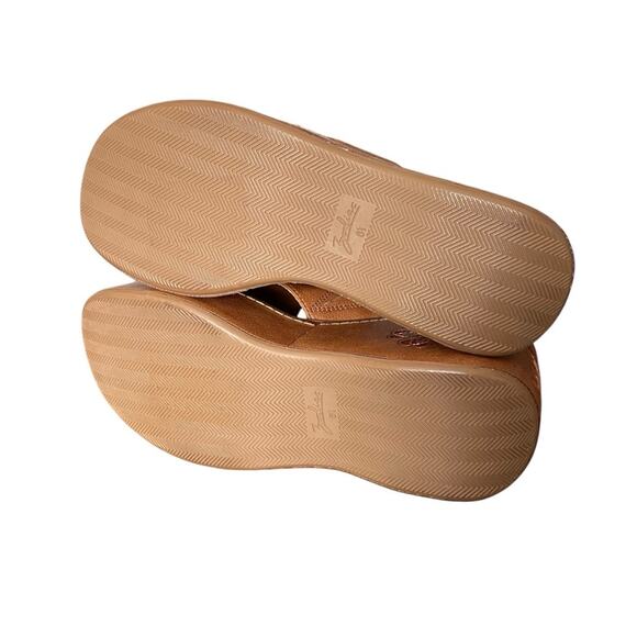 Zodiac Nessa Carmel Brown Flower Butterfly Slide Wedge Sandal size 8.5 - Picture 8 of 11